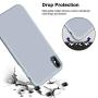Vooii iPhone Xs Case, iPhone X Case, Soft Liquid Silicone Slim Rubber Full Body Protective iPhone Xs/X Case Cover (with Soft Microfiber Lining) Design for iPhone X iPhone Xs - Lavender Grey