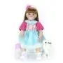 KEIUMI 24 Inch Newborn Girl Realistic Reborn Baby Doll Cloth Body 60 cm with Long Hair Toddler Birthday Gifts (Blue)