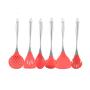 Red 304 Stainless Steel Silicone Kitchenware High Temperature Non-stick Pan Spatula Spoon Cooking Spoon Shovel Set