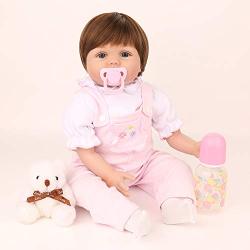 CHAREX Silicone Reborn Baby Dolls, 22 inch Handmade Realistic Baby Doll for Girls, Soft Vinyl Lifelike Weighted Doll Toys with Bear Set, Gifts/Toys for Kids Age 3+, EN71 and ASTM F96