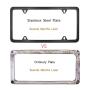 Indeedbuy 2017 Newest 2 Pcs 4 Holes Stainless Steel Black License Plate Frame