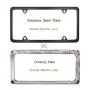 Indeedbuy 2017 Newest 2 Pcs 4 Holes Stainless Steel Black License Plate Frame