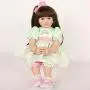 Realistic Reborn Baby Toddler Girl Doll Vinyl Green Princess Dress 24 Inches