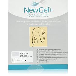 NewGel+ Silicone Gel Sheeting for Scar Management - 5inch x 6inch Sheet Clear (1 per box)