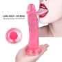 Whtao 7.87 inch Realistic Massager Toys Lifelike Silicone-D?ld? with Suction Cup for Women Whtao (Color : Pink)