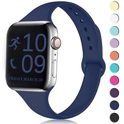 Zekapu Sport Band Compatible for Apple Watch 38mm 42mm 40mm 44mm, Soft Silicone Narrow Slim Sport Replacement Wristband for iWatch Series 5, Series 4, Series 3, Series 2, Series 1 Women
