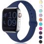Zekapu Sport Band Compatible for Apple Watch 38mm 42mm 40mm 44mm, Soft Silicone Narrow Slim Sport Replacement Wristband for iWatch Series 5, Series 4, Series 3, Series 2, Series 1 Women