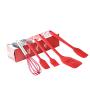 1set Cookware Set Silicone Kitchenware Set of 5 Kitchen Cookware Baking Tools Silicone Scraper Egg Beater Cake Tool Set (red)