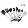 HACASO Silicone Kitchenware 9 Piece Spatula Set Stainless Steel Cooking Spoon Shovel Set of 8
