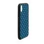 Navy and White Rubber Phone Case,Circles with White Polka Dots Ancestral Folk Evil Eye Style Tile Compatible with iPhone XR