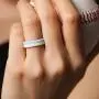 ThunderFit Womens Triangle Diamond Stackable Rings 4 Pack Thin Silicone Wedding Rings - 2.5mm Wide - 2mm Thick