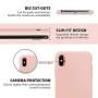 iPhone X Case Silicone, iPhone X Silicone Case, Xperg Slim Liquid Silicone Gel Rubber Shockproof Case Soft Microfiber Cloth Lining Cushion Compatible with iPhone X 5.8 inch (2017), Pink Sand
