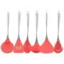 Stainless Steel Kitchenware Red 304 Stainless Steel Silicone Kitchenware High Temperature Non-stick Cookware Spatula Soup Spoon, 304stainless steel