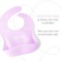Ullabelle Set of 2 Waterproof Silicone Bibs for Girls - Minimalist Design for The Modern Parent - Easy to Clean with Wide Pocket That Prevents Stains! (Lilac/Rose)