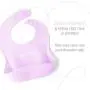 Ullabelle Set of 2 Waterproof Silicone Bibs for Girls - Minimalist Design for The Modern Parent - Easy to Clean with Wide Pocket That Prevents Stains! (Lilac/Rose)