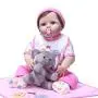 Binxing Toys Reborn Baby Dolls Silicone Full Body Girl 22 inch 56cm Real Toddler Bebe Doll Waterproof with ( Bottle Toy, Magnet Pacifier ,Clothes ,Puppet Toy Safety Tested for 3+ (Realistic)