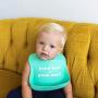 Simka Rose Silicone Bib - Waterproof Baby Bibs for Girls and Boys - Perfect for Babies and Toddlers - Easy to Clean Feeding Bibs - Excellent Baby Shower Gift - Set of 2 (Peach/Mint)