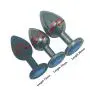 ETNN T-shirt Princess plùg B-útt Gunmetal 12 Jewelry Color Small Huge Metal Silicone Anále Beads B-útt plùg Set Adult Sexvc Toys for Men Women,Black Gem,Silicone Jewel plùg B-útt Sexok Play