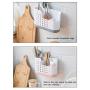 Storage Box Basket Rack Bag, Self-adhesive Detachable Plastic Cutlery Drain Rack Kitchenware Storage Box