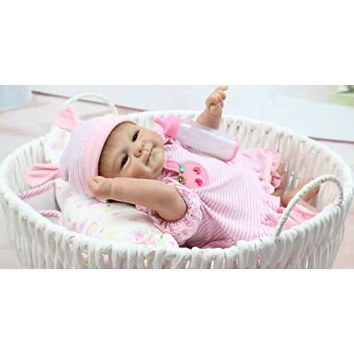 Pinky Simulation 18inch 45cm Lovely Lifelike Realistic Looking Soft Vinyl Silicone Reborn Doll Baby Girl Newborn Baby Dolls Xmas Gift Birthday Present