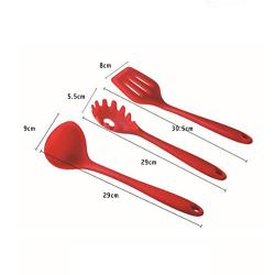 Kitchen Utensil Sets Silicone Kitchenware 10 Piece Nonstick Cookware Set Kitchen Tools Baking Utensils,Red
