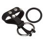 CalExotics Colt Ball Spreader Set ? Silicone Male Enhancement Ring with Support Band ? Sex Toys for Men ? Black