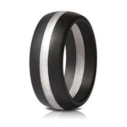 Saco Band Mens Silicone Rings Wedding Bands - 7 Pack / 1 Ring