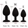 3 Pcs 3 Size Silicone Jeweled Anal Butt Plug Beginner Kit,Flirt Toys Luxury Jewel Anal Trainers for Men Women Couples Lover