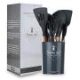 Silicone Kitchenware Wooden Handle Silicone Kitchen Utensils, Stainless Steel Cooking Tools, Non-Stick Non-Scratch Resistant Heat-Resistant Silicone Kitchenware Set, 11-piece set + storage bucket