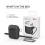 AhaStyle Upgrade AirPods Case Protective Cover (Front LED Visible) Silicone Compatible with Apple AirPods 2 and 1（Black）