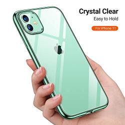 TORRAS Crystal Clear iPhone 11 Case, [Anti-Yellow] Soft Silicone TPU Thin Cover Slim Phone Case for iPhone 11 6.1 inch 2019, Green