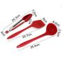 Silicone Kitchenware Set of 10 One-piece High Temperature Non-stick Cookware Shovel Spoon Set,Red