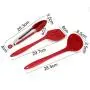 Silicone Kitchenware Set of 10 One-piece High Temperature Non-stick Cookware Shovel Spoon Set,Red
