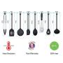 TOVE Set of 8 Silicone Non-Toxic Kitchenware Kitchen Utensils Non-Stick Series (8-Piece Stainless Steel Handles)