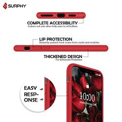 SURPHY Silicone Case Compatible with iPhone 11 Pro Max Case 6.5 inch, Liquid Silicone Full Body Thickening Design Phone Case (with Microfiber Lining) for iPhone 11 Pro Max 6.5 2019, Red