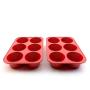 Silicone Texas Muffin Pans and Cupcake Maker, 6 Cup Large, Professional Use, Plus Muffin Recipe Ebook