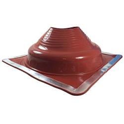 Dektite Premium #7 Red Silicone Metal Roof Pipe Flashing, High Temp, Square Base, Pipe OD 6" to 12"
