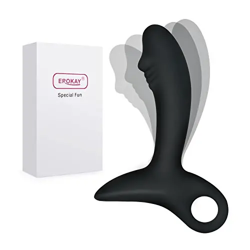 Male Vibrating Anal Plug Sex Toys Prostate Massager, EROKAY USB Charging 10 Speed Silicone Anal Vibrator