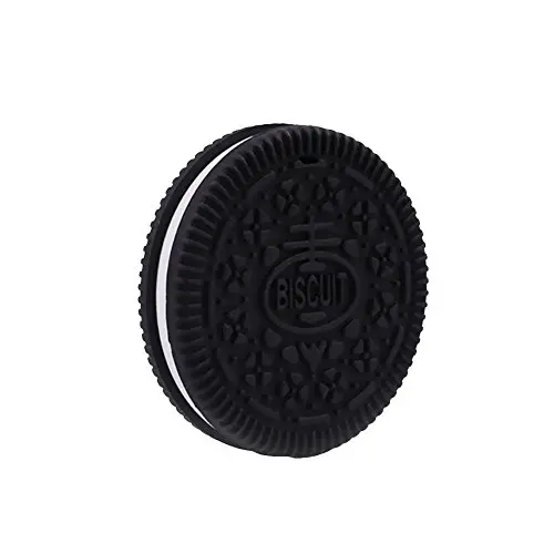 Havenport Baby and Infant Teething Toys Cookie Biscuit Teethers Toys BPA Free Silicone Teethers for Girls Or Boys(Black)