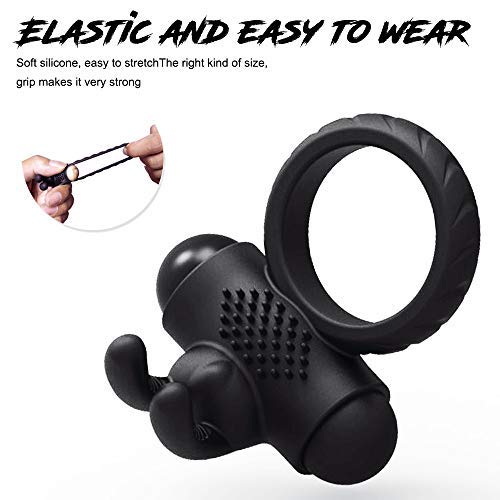 Couple Sexual Devices Rings Male Longer Lasting Shake Rooster Ring with Contented Brush Silicone Happy Toys Rings Shock 7 Speeds