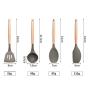 Wooden Handle Silicone Kitchenware Non-Stick Pan Silicone Kitchen Utensils Cooking Tools Kitchen Utensils NEW