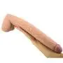 JRZDFXS Silicone 16 Inch Female Extra Huge Big Lifelike Personal Massage Wand Toys Body Massager with Large Balls and Head Brown Women for Female Beginner Personal Body