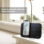 dpnao iPhone Alarm Clock Radio with Charging Docking Station Speaker USB Charge Port AUX Remote Apple MFi Certified (Black)