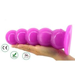 Fully Silicone Waterproof Anall Beads Pleasing Toys XL Dilatador Anaels Plug for Men Women Massaging Wand (Color : Purple)