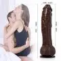 Suction Cup Dildo D1.65" x L8.66" Chocolate Color, High Quality Greenpinecone Realistic and Ultra-Soft Dildos for Women Sex Didlos Hand-Free Anal and Vaginal G-spot Toys for Female, Lesbians, Men