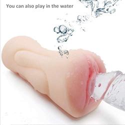 Risareyi Male T-Shirt Silicone Blow-Job Toy,3D Lifelike Oral Massage Cup for Man,Dual Channel Waterproof Toy Underwear