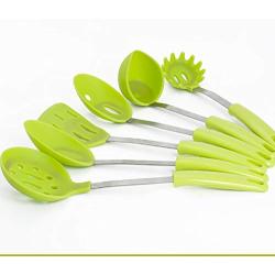 JunbosiKitchenware 6 Piece Set of Bow Handle Non-Stick Pan Silicone Shovel Silicone Kitchenware