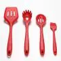 10 Pcs Nonstick Cookware Set Multifunction Silicone Kitchenware Suit Egg Scraper Spoon Spatula Brush Kitchen Tools (Red)