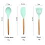 HUShjsd Silicone Kitchenware Set 12-piece Set, Do Not Hurt The Pot Cooking Spoon, Large Hanging Spoon Shovel Set - Non-toxic Chef Gadget, Green