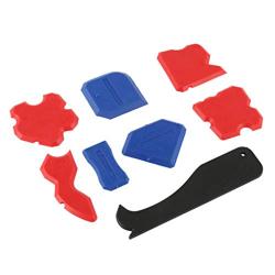 CYCTECH 8 Pieces Sealant Tool Caulking Tool Kit for Bathroom Kitchen and Frames Sealant Seals (Red&Blue)